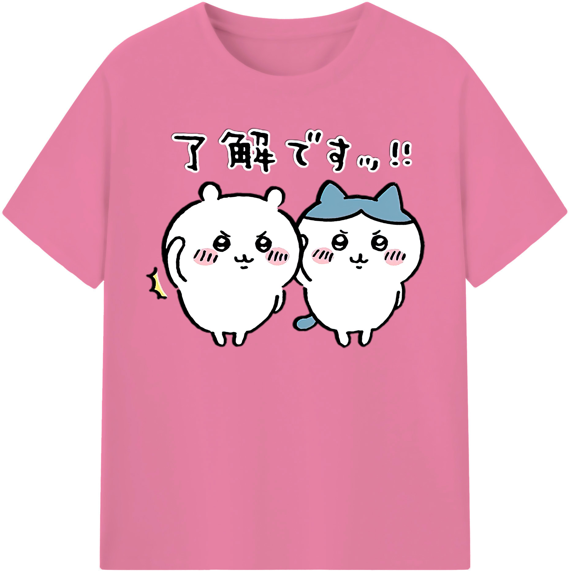 （画像用） ちいかわ ハチワレ Chii-kawa hachiware 綿100％半袖Tシャツ（フロントプリント）